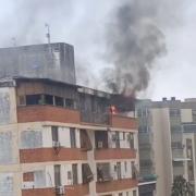 Movilizados cuerpos de seguridad por incendio en San Isidro