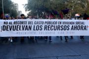 [Fotos] Masiva protesta de comités de vivienda generó congestión en la Alameda