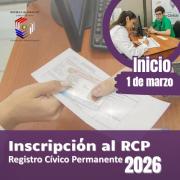 Se inició el periodo de inscripción y actualización de datos en el Registro Cívico Permanente