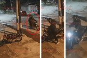 Así se llevaron una Honda 250 desde la puerta de una casa de calle Congreso