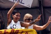 Mayra Mendoza marchó en Brasil por el Día de la Mujer y exigió la liberación de Cristina Kirchner