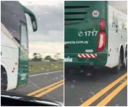 Bocinazos e insultos: filman a ómnibus pasando autos en doble línea y durante un repecho