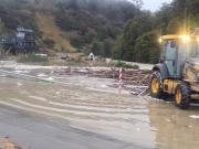 Habilitan media calzada en Ruta 9 Sur tras desborde del río Blanco por intensas lluvias