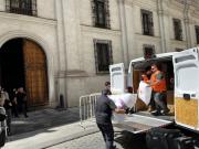 Llegó a La Moneda la mudanza del matrimonio presidencial