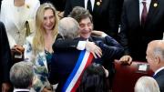 Javier y Karina Milei saludaron efusivos al nuevo presidente de Chile, José Antonio Kast