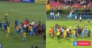El bochorno que TV ’cortó’: planteles de Tolima y O’Higgins se pelearon en cancha en Copa Libertadores