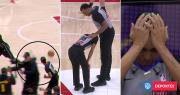 Árbitra de la NBA queda aturdida tras brutal choque con camarógrafo mientras seguía una jugada