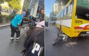 Choque en La Plata: motociclista quedó debajo de un micro en 7 y 47 y está grave