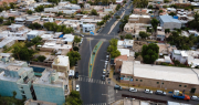 La Alem, reluciente, vista desde el aire: un cambio radical en la emblemática avenida sanjuanina