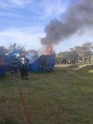 Vandalismo en el Parque María Behety: Sujetos prenden fuego a batea