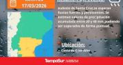Alerta naranja por lluvias y amarilla por vientos para Santa Cruz