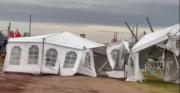 Fuerte viento provocó daños en la Expoactiva Nacional