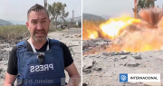 El momento en que reportero inglés casi muere tras impacto de misil israelí en el Líbano