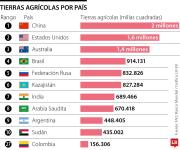 China lidera la tierra agrícola mundial, mientras Colombia se ubica de 27 en el ranking