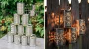 Usando latas de gaseosa o conserva y un tornillo, aprendé a hacer hermosos fanales para iluminar tus espacios