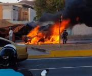 Se quemaron tres vehículos en Maracay