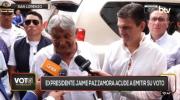 Acompañado del Presidente, Jaime Paz vota y llama a la unidad nacional