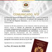 Sin certificado de sufragio no hay pasaporte: Migración impone requisito obligatorio por 90 días tras elecciones