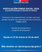 Delegación Presidencial De Tarapacá Abre Postulaciones Al Fondo Social 2026