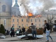 El impactante momento en que un dron ruso dio contra un monasterio de Ucrania protegido por la Unesco