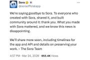 OpenAI se despidió de Sora, su modelo de video generativo
