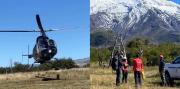 Rescataron en helicóptero a un turista de Buenos Aires que se descompuso cuando descendía del volcán Lanín