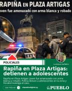 Rapiña en Plaza Artigas: detienen a adolescentes