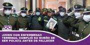 Joven con enfermedad terminal cumplió su sueño de ser policía antes de fallecer
