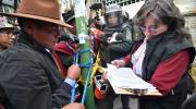 Marcha de Yahuasi llega al TSE para exigir segunda vuelta en La Paz