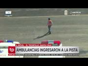 Ambulancias llegan a El Trompillo tras localizar el avión que perdió contacto en Cochabamba