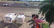 Ambulancias llegan a El Trompillo tras localizar el avión que perdió contacto en Cochabamba