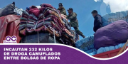 Incautan 232 kilos de droga camuflados entre bolsas de ropa