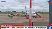 Vuelo de BoA declara emergencia por falla de presurización y aterriza sin incidentes en Cobija