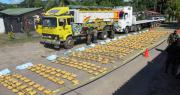 Trópico: Cae camionero con cerca de media tonelada de marihuana camuflada en medio de ladrillos de construcción