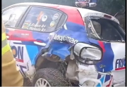 El piloto Sebastian Franco abandona tras un fuerte vuelco en el Rally Codasur