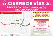 PROCESIÓN DEL GRAN PODER: CIERRE DE VÍAS EN EL MACRODISTRITO MAX PAREDES