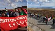 Maestros inician movilización desde Calamarca hacia La Paz por incremento salarial; no descartan una huelga