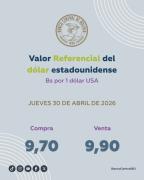 El dólar referencial sigue subiendo y se acerca a los 10 bolivianos