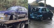 Nueve vehículos afectados en dos accidentes en medio de intensa lluvia en La Paz