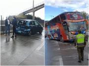 Lluvias provocan dos accidentes de tránsito en La Paz, hay tres heridos y nueve vehículos afectados