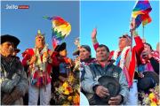 Leonardo Loza recibe bastón de mando ancestral en Cochabamba