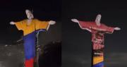 El Cristo de Río de Janeiro se iluminó con los colores de la bandera de Colombia durante el show de Shakira
