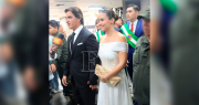 El tipoy como protagonista en el look de Roxana Del Río durante la posesión del alcalde cruceño