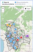 Así está el país hoy: mapa revela dónde están los bloqueos en Bolivia