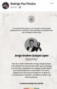 Fallece representante de Defensa del Consumidor en Tarija; autoridades expresan condolencias