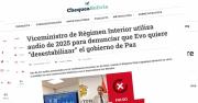 Viceministro Paredes golpea la credibilidad del Gobierno al presentar audio de 2025 de Evo como prueba de conspiración
