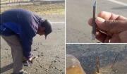 Peligro en la vía La Paz-Oruro: comunario sorprendido colocando fierros afilados