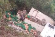Camión que llevaba carga de pollo a La Paz vuelca tras buscar desvíos a causa de los bloqueos