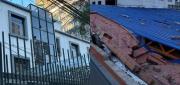 ENFRENTAMIENTOS DEJAN DAÑOS EN LA INFRAESTRUCTURA DEL MINISTERIO DE EDUCACIÓN Y HAY DOS POLICÍAS HERIDOS