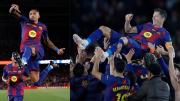 Raphinha lideró la fiesta del Barcelona en la despedida de Lewandowski